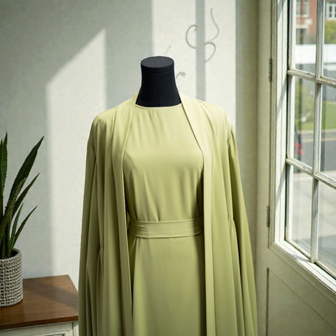 Crepe Open Abaya 3pcs
