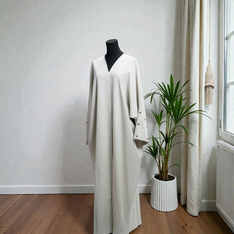 Linen Hearts Open Abaya