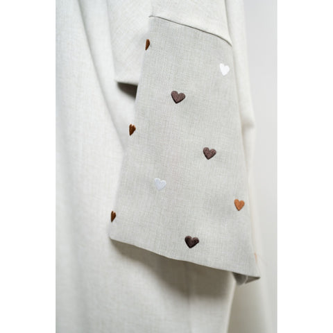 Linen Hearts Open Abaya