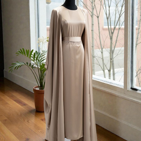 HQ Satin Abaya - 4pcs Bisht