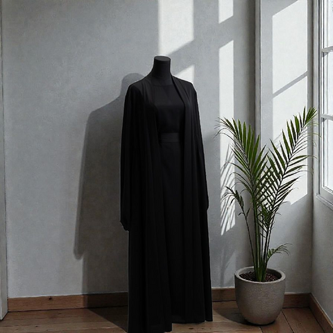 Crepe Open Abaya 3pcs