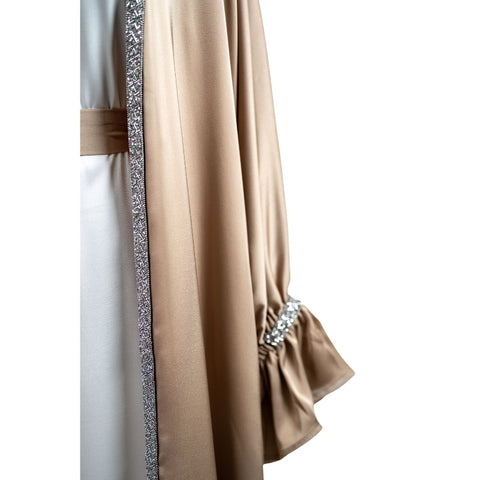 HQ Satin Abaya - 4pcs Tied Cuff