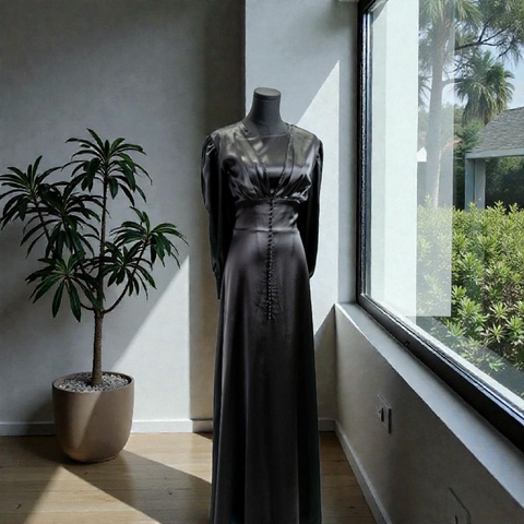 Satin Dress - Middle Buttons