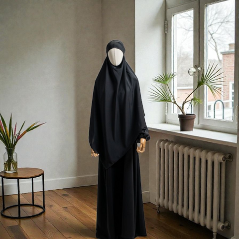 Crepe Khimar Abaya - Side Decoration
