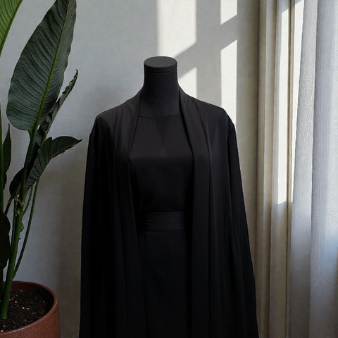 Crepe Open Abaya 3pcs