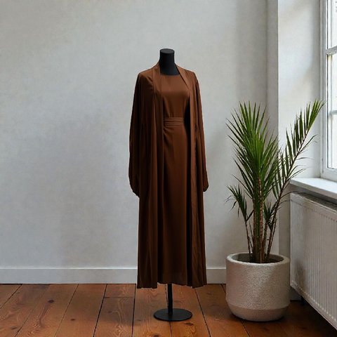 Crepe Open Abaya 3pcs