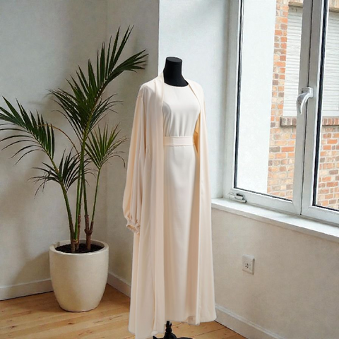 Crepe Open Abaya 3pcs