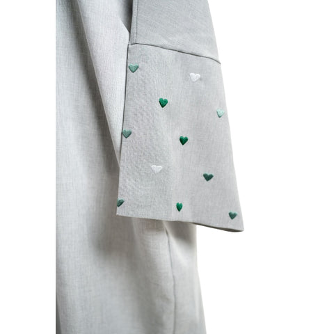 Linen Hearts Open Abaya
