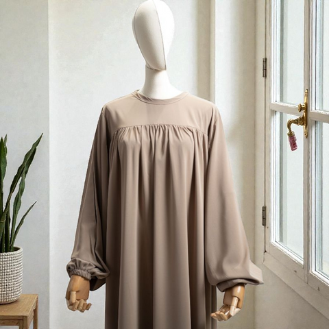 Crepe Khimar Abaya - Front Decoration