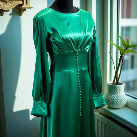 Satin Dress - Middle Buttons