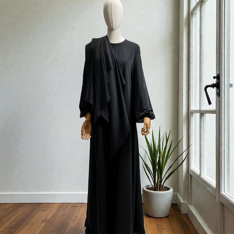 Crepe Khimar Abaya - Side Decoration