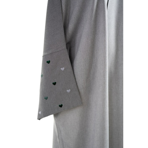 Linen Hearts Open Abaya