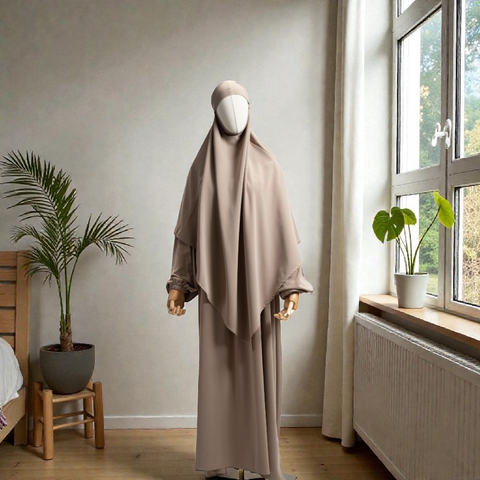 Crepe Khimar Abaya - Front Decoration