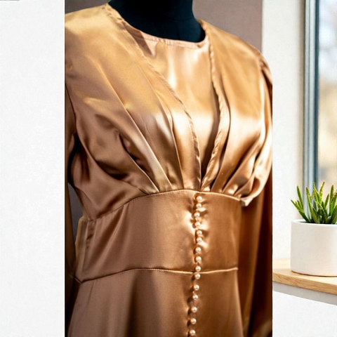 Satin Dress - Middle Buttons