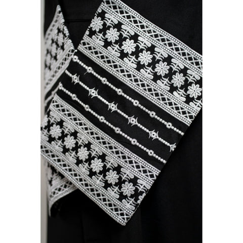 Linen Flowers Open Abaya