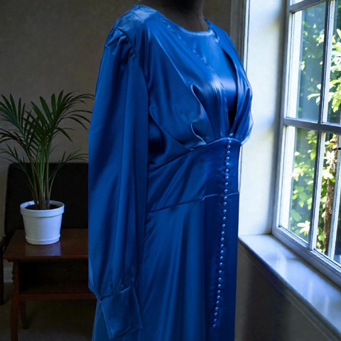 Satin Dress - Middle Buttons