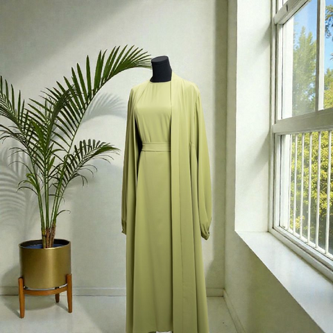 Crepe Open Abaya 3pcs