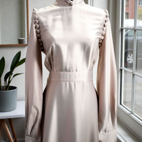HQ Satin Dress - Shoulder Buttons