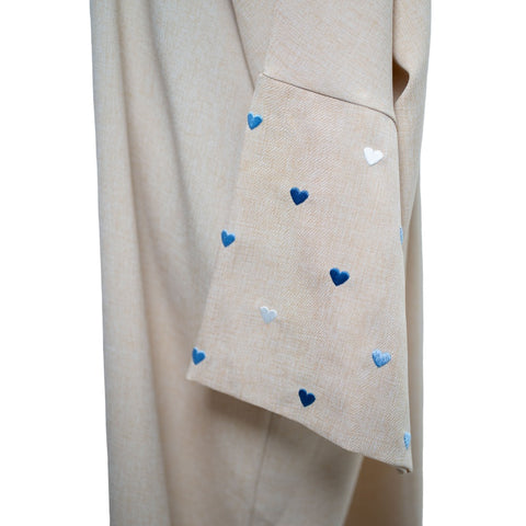 Linen Hearts Open Abaya