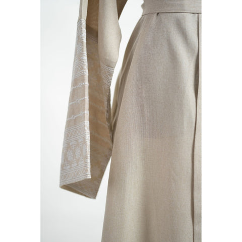 Linen Flowers Open Abaya