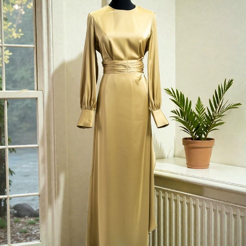 HQ Satin Dress Middle Belt