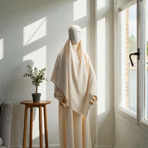 Crepe Khimar Abaya - Side Decoration